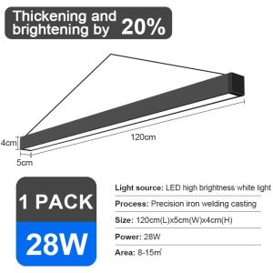 LED Linear Light 4FT Modern Led Office Lights Ceiling Wall Lighting Lampu Offis 线性灯