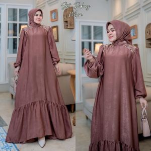 . K-FASHION Gamis Set Hijab Terbaru Kekinian Modern Simple Elegan Baju Wanita Model Baru Viral Outfit Zaraa Emilia Aurey Jelita Dubay Outer Yasmin Bunga Audrey Airin