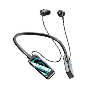 Hot Selling Bluetooth Headset Digital Display Neck Bluetooth Headset LED Display Neck Hanging Type Long Standby Battery Life High Definition Music Earphone Monitor Digital Display Screen Neck Hanging Type IPX6 Waterproof and Sweat-proof Sports Headset