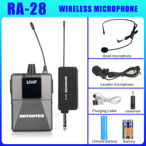 RAYHAYES UHF Wireless Loudspeaker Headset Microphone Lavalier Lapel Mic with Bodypack Transmitter