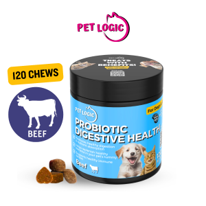 Pet Logic Probiotic Digestive Health Dog & Cat Treats Supplement Snack 240g : Dog Probiotics Dog Multivitamins Dog Supplements Appetite Booster for Dogs  Puppy Food   Adult Dog Food  for Happy Tummy .