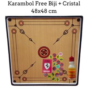 Karambol Ukuran Smini/S/M/L Paket Biji + Cristal Karambol - Meja Karambol
