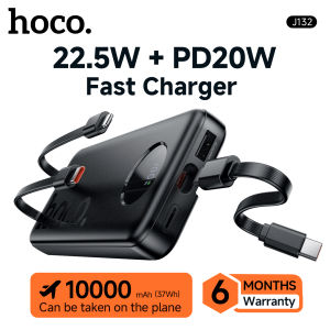[Priority Shipping]New hoco J132 Original 100% USB-C PD20W /22.5W fast charging power banks (10000mAh) Portable Charger with 3 cables LED digital display power for Mobile phone