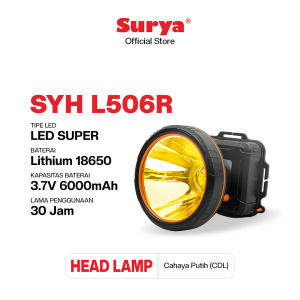 Surya Senter Kepala Selam Super Terang Lithium SYH L505R CAHAYA PUTIH 50Watt Rechargeable 30 Jam