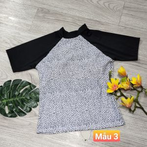 Áo nữ Áo bơi nữ đi biển ngắn tay phủ bụng kín đáo kèm mút chất liệu thun lạnh BINSPORTS AB002