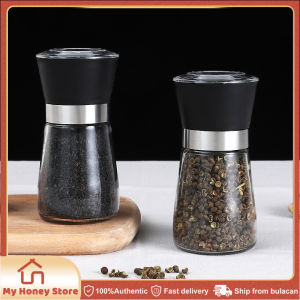 Glass Salt Pepper Mill Grinder Spice Grinding Bottle Black Manual  Spice Grinder Multifunction Seasoning Bottle