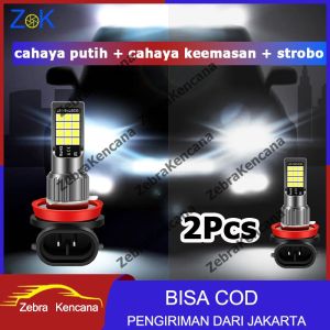 (Dikirim Dari Jakarta) 2Pcs Lampu Kabut Mobil Super Terang Lampu LED Mobil Putih /Kuning/Biru es H8/ H11 P13W H16 Fog lamp Mobil Lampu
