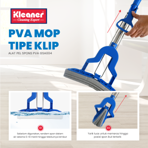 Kleaner Alat Pel Spons PVA Tipe Klip Floor Mop Pembersih Lantai GSA004