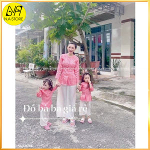 Đồ bà ba cho bé gái thiết kế Xinh Xắn  bộ áo và quần lụa gấm cao cấp mềm mịn thoáng mát