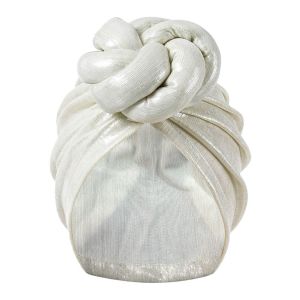 W5YR Quick Dry Turban Hat Breathable Pre-Tied Head Wrap Shiny 3D Knotted Chemo Headwear For Women