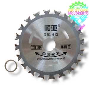 Mata Gerinda Dua Mata Double 40T Mata Potong Kayu 4inch