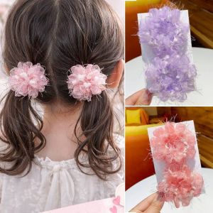 2pcs Hairties for Girls Elastic Seamless Hair Band Baby Ponytail Set Hair Ties Ponytails