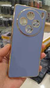 Vivo X100  Soft Case Armor Plating List Gold Mewah Premium Silikon Casing Handphone