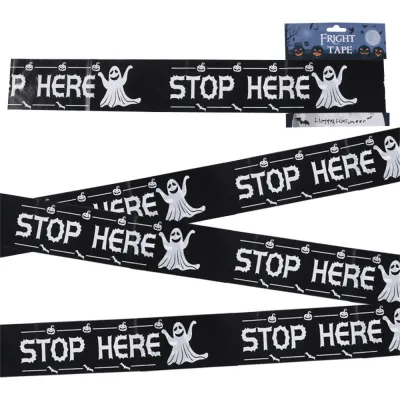 Halloween Isolation Warning Tape with Skull Print Halloween Scene Layout Spooky Party Caution Strip Decoration Prop