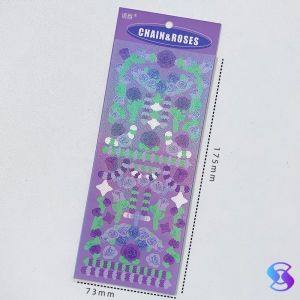 Transparent PET Sticker  fresh flowers plant hand account journal album decoration DIY flower shaped stickers-THIMPLE