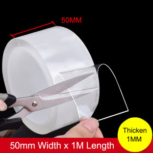 50mm Double Side Tape Feature Waterproof Reusable Adhesive Transparent Glue Stickers Suit for Home Bathroom Decoration 1 Meter