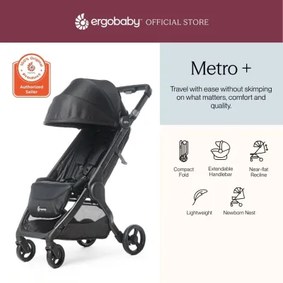 Ergobaby Metro+ Compact Lightweight City Stroller From Newborn - Slate Grey