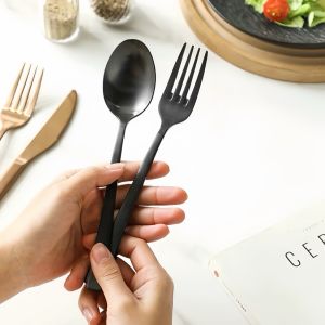 ส่งใว ทุกวัน ชุดช้อนส้อม ไซด์ใหญ่ สแตนเลส 304 เกรดอย่างดี ไม่เป็นสนิม สีเงิน สีโรสโกล