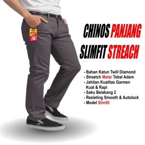 Celana Chino Pria Panjang Model Slimfit Cowok Dewasa Santai Casual Formal Premium 27-38 Terbaru