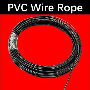 Toyu 10 Meters 5-6-8-10mm PVC Coated Wire Rope Galvanized Steel Lifting Wire Rope Black-Clear-Red