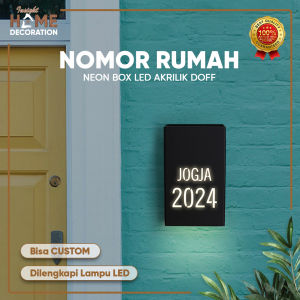 Nomor Rumah Akrilik Doff Model Neon Box Menyala LED