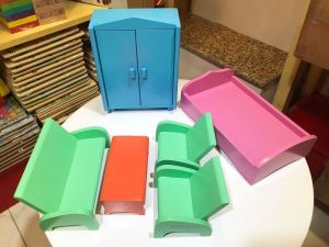 Đồ chơi nội thất đồ dùng gia đình gỗ cao cấp đồ chơi bàn ghế giường tủnhà búp bê đồ chơi giáo dục cho bé
