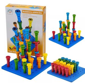 Bubbles and Blocks ตัวต่อแท่ง แท่งปักหมุด ของเล่นเด็ก ฝึกกล้ามเนื้อ พัฒนาสมอง
