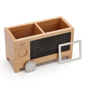 DECALI Gỗ Văn phòng Cung Cấp Container Bút Chủ Sở Hữu Máy tính để bàn Văn Phòng Tổ Chức Bút Khung Làm cho lên Bàn Chải Chủ Văn phòng phẩm Tổ Chức Lịch Chủ Bút Máy tính để bàn Lưu Trữ Hộp
