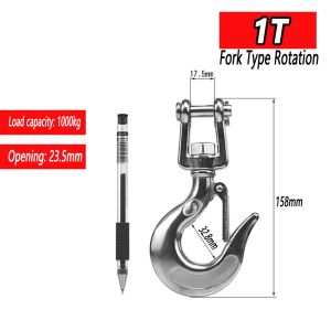 304 Stainless Steel Cargo Hook Traveling Crane Wire Rope Chain Trailer Hitch Anti Dislodgement Hooks