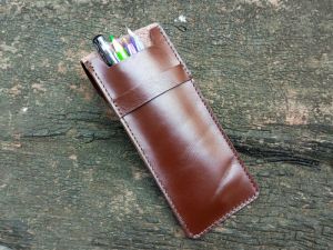 Tempat Pensil Kulit Asli Warna Coklat - Pencil Case leather
