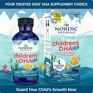 Nordic Naturals Childrens DHA Xtra 880mg Omega‑3 for Ages 1‑6 Brain Immune Support Berry Punch 60mL