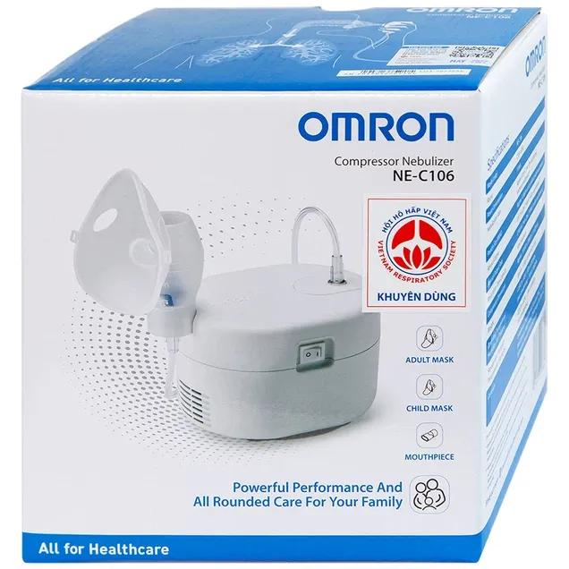 Máy Xông Khí Dung Omron NE-C106 Dùng Xông Mũi Họng - Hàng Chính Hãng