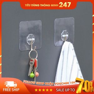 Combo 10 Móc dán tường dính tường trong suốt Siêu chắc siêu chịu lực loại tốt