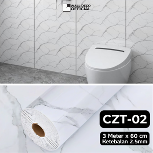 Wallpaper Dinding Motif Vinyl Marble Foam Roll Sticker Kamar Dekorasi PET 60CM x 3M WD1