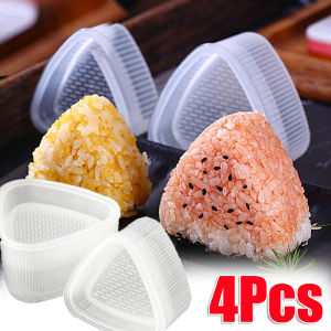 4Pcs Rice Bento Sushi Molder Triangle Sushi Mold Press Maker Japanese Style Cute Sushi Mold Plastic Onigiri Rice Ball Bento Mould Set DIY Triangle Rice Ball Mold Sushi Making Molder Japanese Kitchen Tool