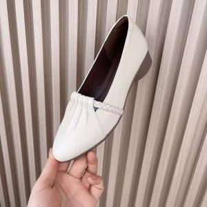 Free Shipping WomenS Low-Heeled Shoes 2026 Spring New Style Soft Leather Soft Sole Comfortable To Wear Chunky Heel Versatile Slip-On Leather Shoes For Moms