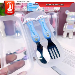 Set Alat Makan Anak Bayi Sendok Garpu bahan Stainless SUS 304 Karakter Animal Rocket Dino Unicorn