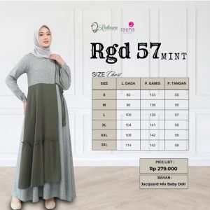 Gamis Wanita Raunapride Jacquard / RGD - 57 / Fashion Muslim Terbaru