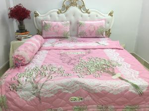 Bộ Drap mền + áo gối { 5 món} thun Ý 5D Cao Cấp mát lạnh thấm hút tốt.
