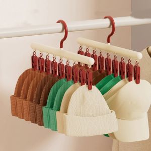 LIGTH 2Pcs  Socks Drying Rack 360° Rotating Windproof Underwear Drying Clips Simple with 9 Clips Underwear Socks Holder For Home