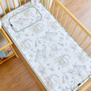 Cool Tencel Crib Mat Fitted Sheet Summer Ramie Baby Bed Cushion Stroller Seat Pad with Elastic Band