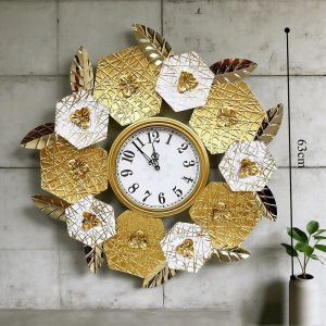 Sacesr Metal Wall Clock Luxury Living Room Decoration Flower Wall Clock Interior Aesthetic Silent Mechanical Watch Home Decor Items N7Y3P