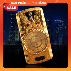Bật Lửa Hộp Quẹt Khò Gas Kiêm Đồng Hồ Cầm Tay Phát Đèn Led In Nổi Hình Đại Bàng