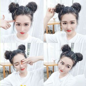 Synthetic Short Curly Chignon Bun Hair Extension Claw Clip in Hair Black Brown Cute Messy Hairpiece for Women Girl