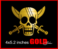 SHANKS PIRATE LOGO GOLD stickers 4x5.2 inches. 