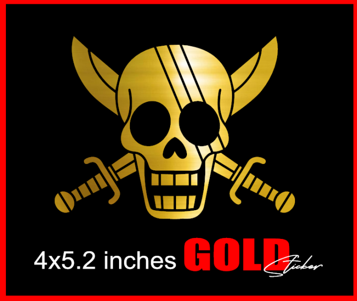 SHANKS PIRATE LOGO GOLD stickers 4x5.2 inches