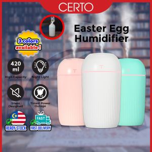 CERTO 420ml Ultrasonic BT Portable Air Humidifier With Essential Oil Aroma Diffuser Air Purifier Car Fresher Home Nano Mist Spray Air Freshener Pewangi Bilik 喷雾