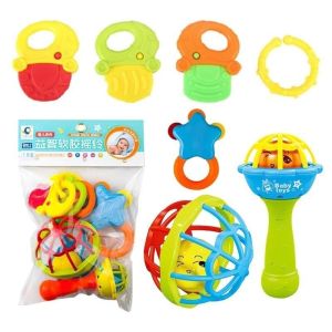 7pcs/set Baby Rattle Toys Infants Soft Teething Stick Colorful Rattles Hand Jingle Bells Toys