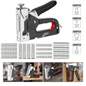 Staples Tembak 4 In 1 Tacker Stapler Staples Perekat Powerfull Streples Tembak 800pcs Staples Tajam Sofa Staples Jok Stepler Motor Kursi Dll