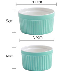 Kitchen Colorful Ceramic Striped Bowl For Baking Or Serving Small Large
